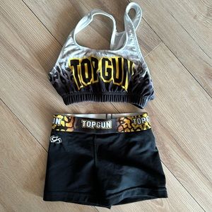 Topgun Cheer girls set tank top and shorts.